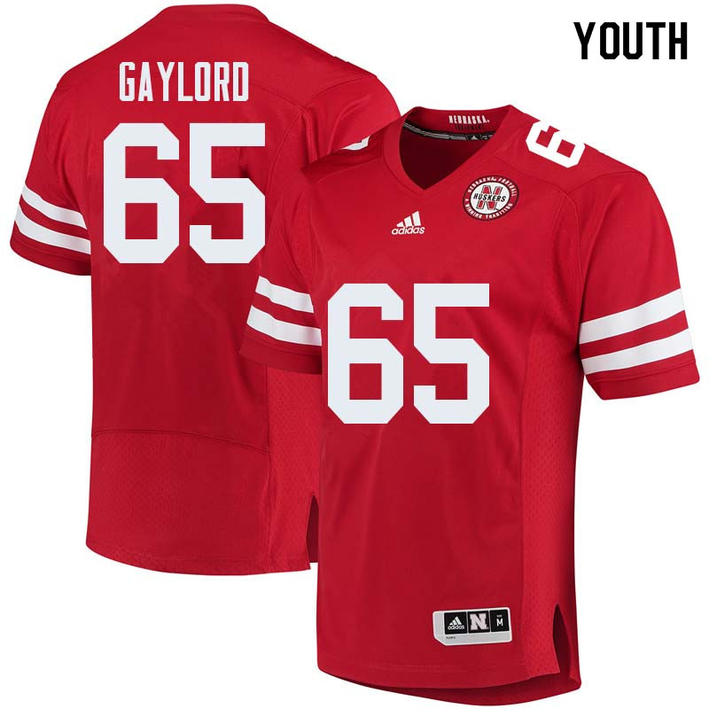 Youth #65 Christian Gaylord Nebraska Cornhuskers College Football Jerseys Sale-Red
